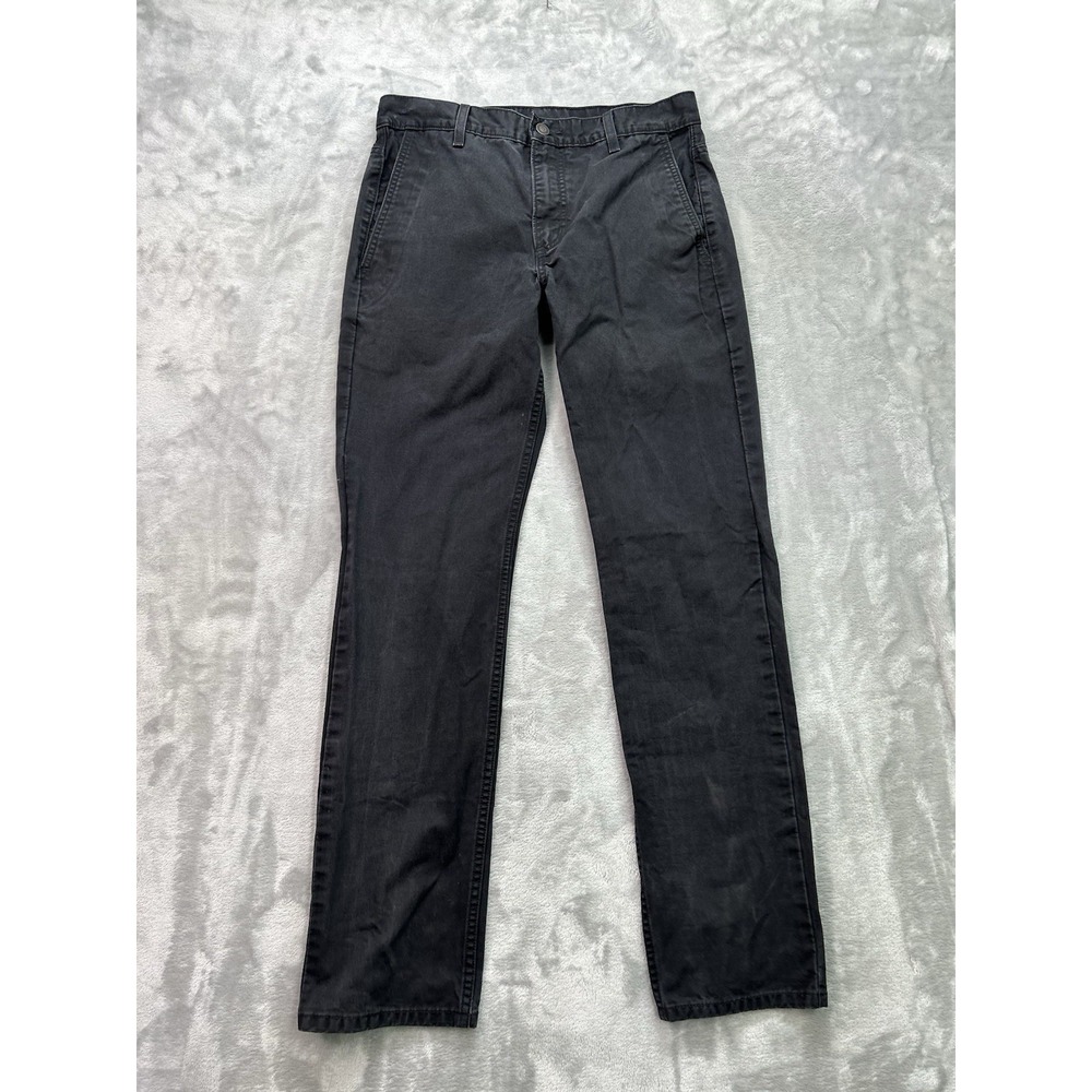 Levis Pant Mens 30x32 Black Cotton Chino Khakis Straight Leg Casual Slash Pocket